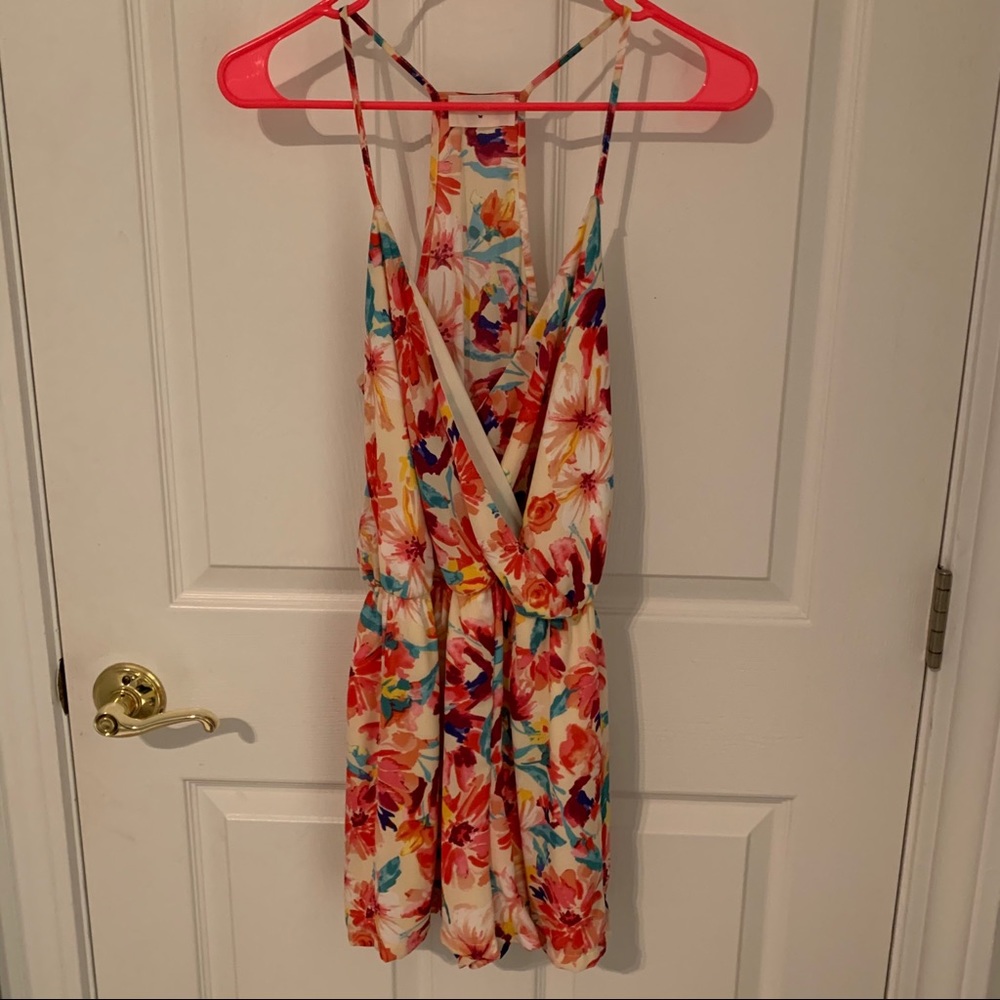 Tropical printed romper